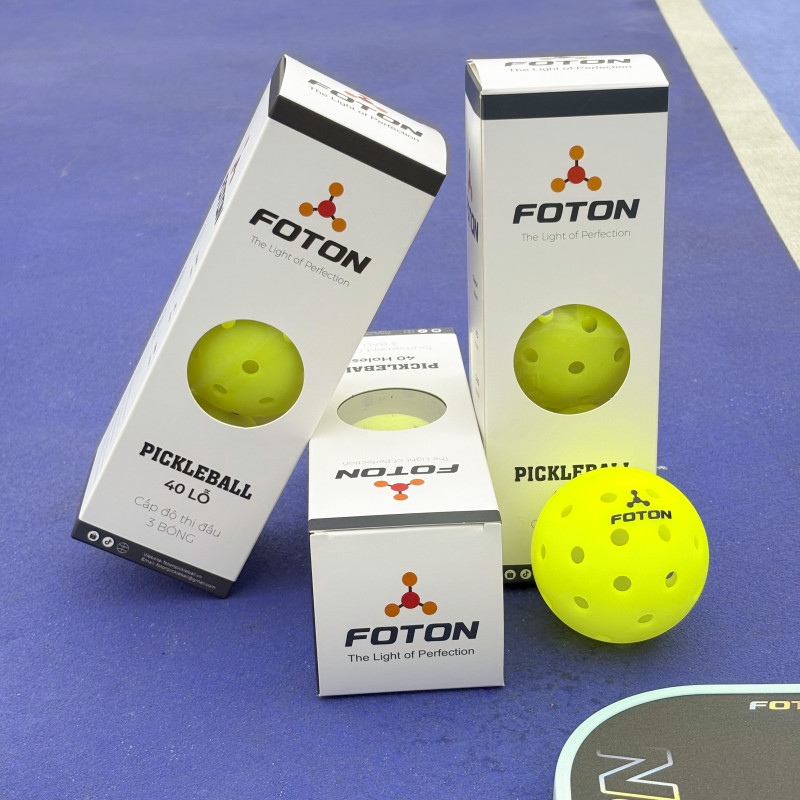 Bóng Pickleball Foton 40 Lỗ – Chuẩn Thi Đấu, Độ Bền Cao, Polyethylene Siêu Bền 